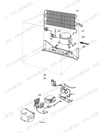 Взрыв-схема холодильника Privileg 577802_41019 - Схема узла Cooling system 017